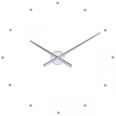 NOMON OJ dizajnové nástenné hodiny strieborné 50cm