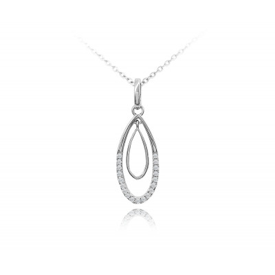 Minet Luxusný strieborný náhrdelník s bielými zirkónmi