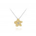 Rozkvitnutý pozlátený strieborný náhrdelník Minet Flowers