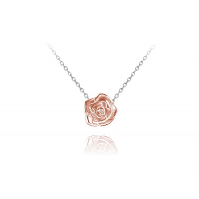Rose gold strieborný náhrdelník Minet Ružička
