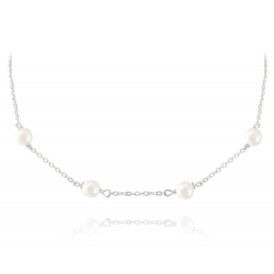 Strieborný náhrdelník Minet s prírodnými perlami