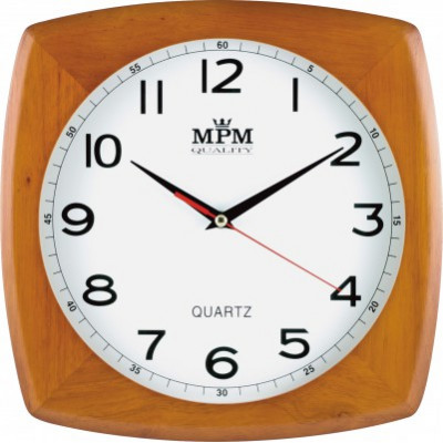 Nástenné hodiny MPM, 2533.52.W - hnedá tmavá, 29cm