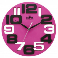 Nástenné hodiny MPM, 3064.23 - ružová, 25cm