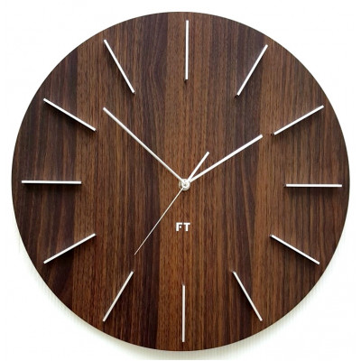 Dizajnové nástenné hodiny Future Time FT2010WE Round dark natural brown 40cm