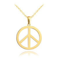 Pozlátený strieborný náhrdelník PEACE Minet  JMAN0396GN50