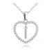 Strieborný náhrdelník písmeno v srdci "I" so zirkónmi Minet JMAS900ISN45