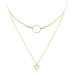 Zlatý náhrdelník s kruhom a srdcom Minet JMG0005