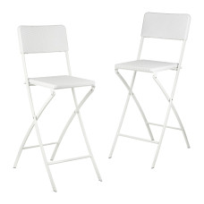 Súprava 2 skladacích barových stoličiek RD20761, biela