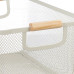 Drôtený košík s drevenými rúčkami biely, RD45992