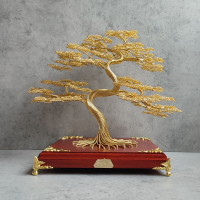 Drôtený bonsaj Luxury Collection L- 28x28cm,  zlatá 
