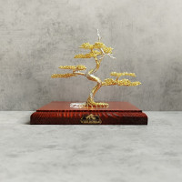 Drôtený bonsaj Luxury Collection S- 15x15cm, strieborná/ zlatá