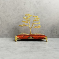 Drôtený bonsaj S- 15x15cm, zlatá