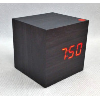 Čierne LED hodiny s dátumom a budíkom EuB 8467, 6 cm