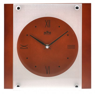 Nástenné hodiny MPM, 2706.54 - tmavé drevo, 26cm 