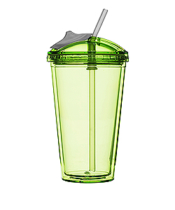 Pohár so slamkou SAGAFORM Fresh Smoothie Mug, 450ml, zelený 