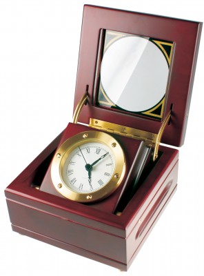 Stolové hodiny MPM, E03.2204.55.W - gaštan, 15cm 