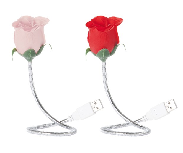 USB lampička led, Ruža, rôzne farby 