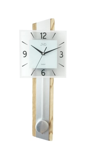 Drevené kyvadlové hodiny JVD NS19030.1 s plynulým chodom, 63,5 cm 