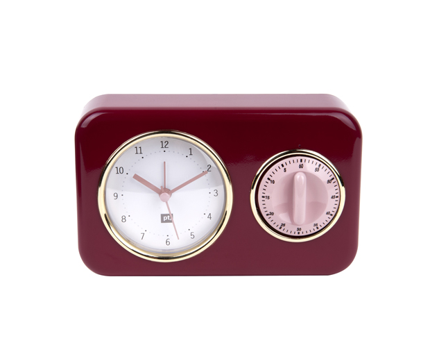 Kuchynské hodiny s časovačom Present Time Nostalgia, PT2970RD, 17cm 