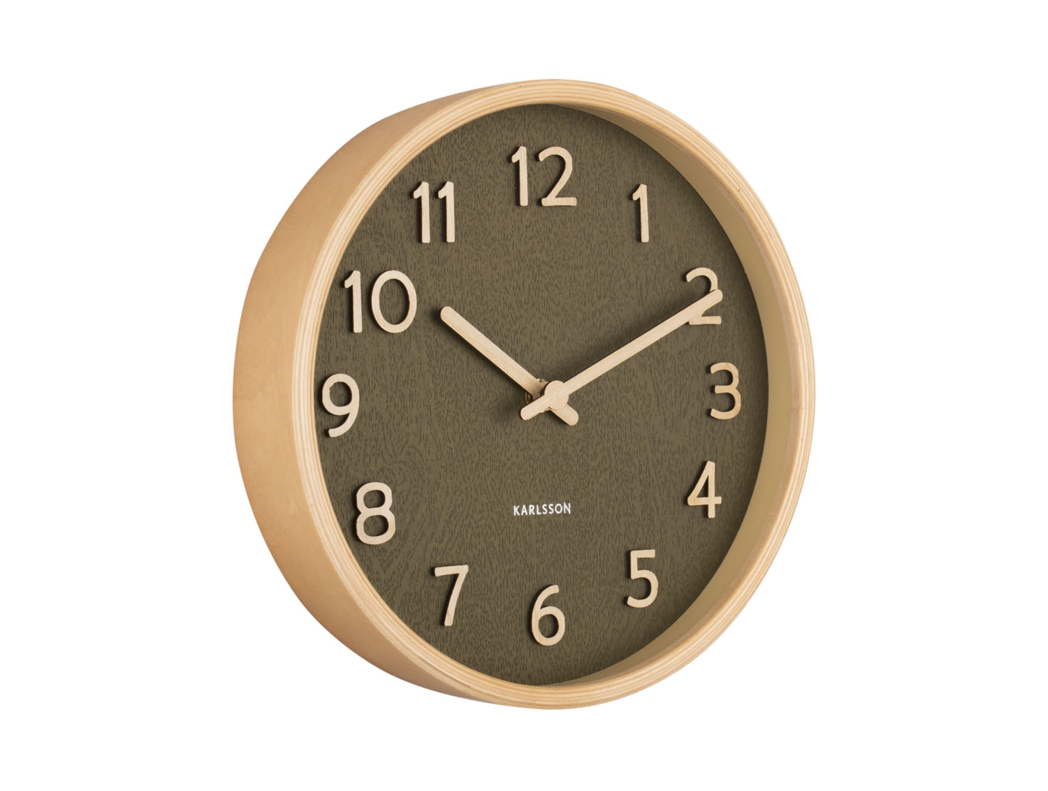 Drevené nástenné hodiny Karlsson KA5851MG, zelená 22cm   