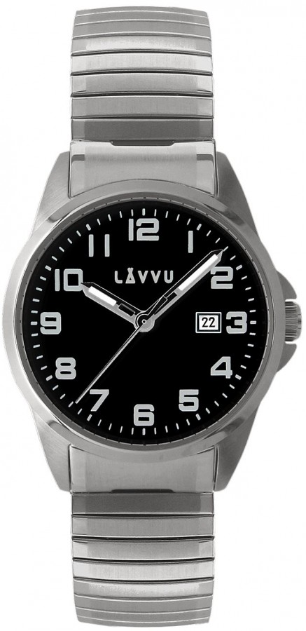 Pánske hodinky s naťahovacím remienkom Lavvu LWM0022, STOCKHOLM Big Black 