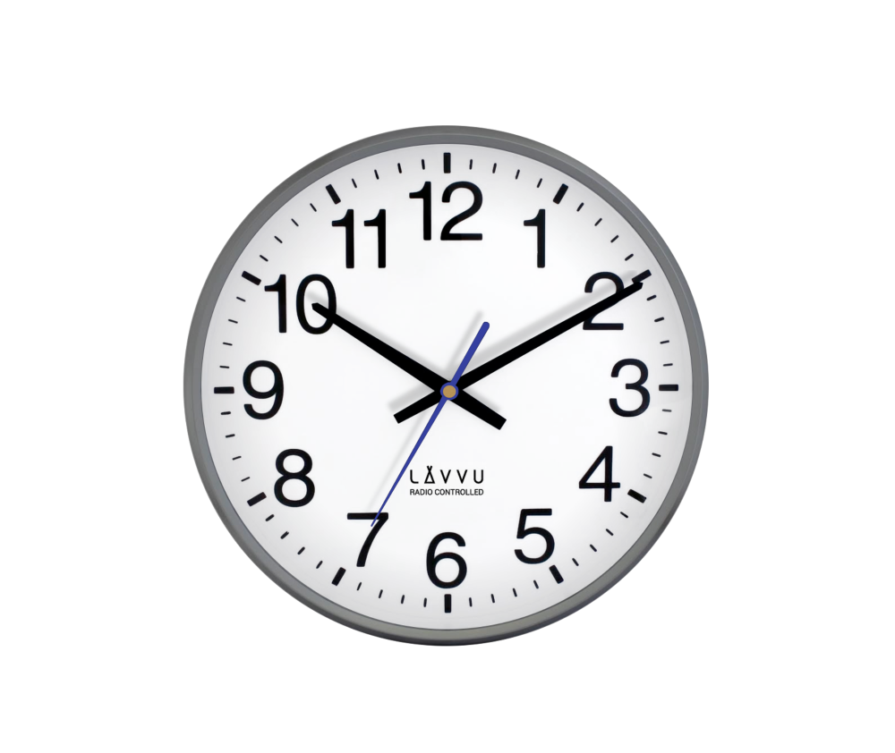 Nástenné hodiny Lavvu LCR 2011 FACTORY Metallic grey riadené rádiovým signálom, 30cm 
