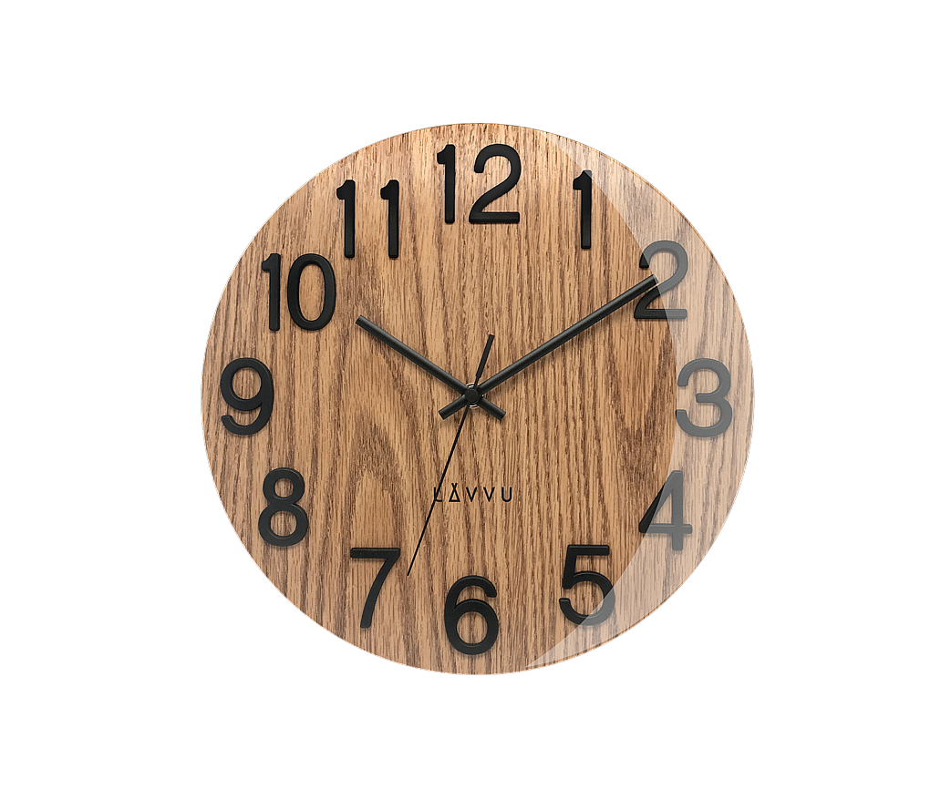 Nástenné hodiny Lavvu LCT1060 NORD Black Oak, 30cm 