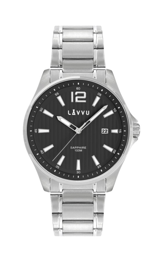 Pánske hodinky so zafírovým sklom Lavvu LWM0162, Nordkapp Black 