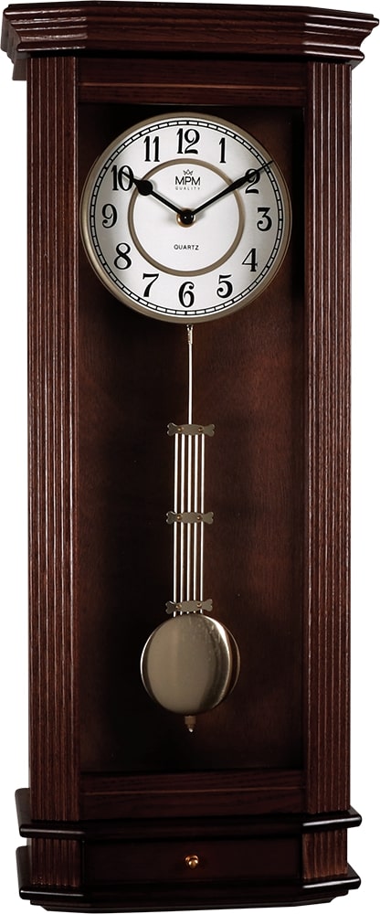 Drevené nástenné hodiny s kyvadlom MPM E05.3892.54, 62cm 