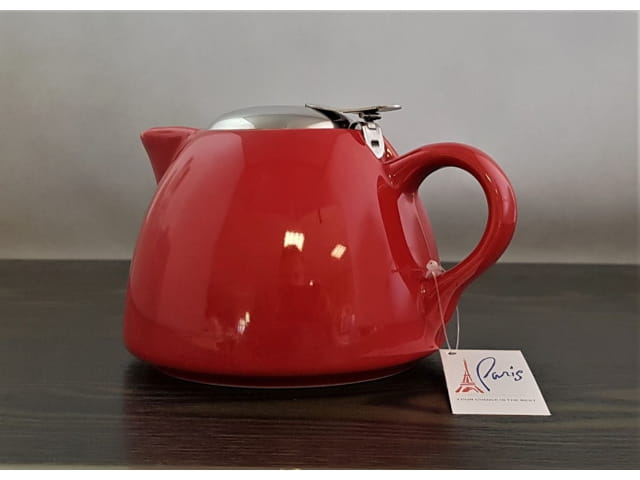 Keramická mini kanvica na čaj s filtrom Eub 650 ml, červená 